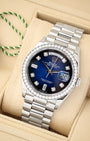 Blue Ombré Rolex Day-Date 36 128349RBR | Noah's Fine Watches Dallas
