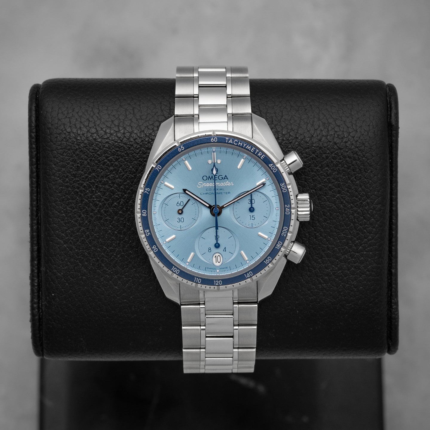 Blue Omega Speedmaster 38 324.30.38.50.03.001 | Noah's Fine Watches & Jewelry Dallas