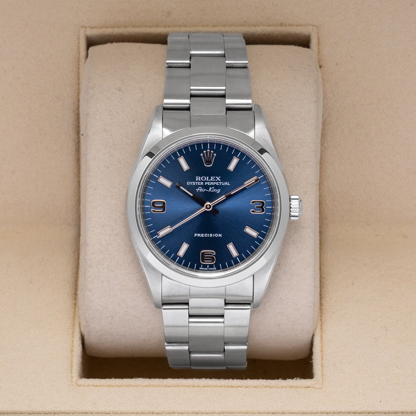 1999 Rolex Air-King 34 14000 | Noah's Fine Watches Dallas, Texas