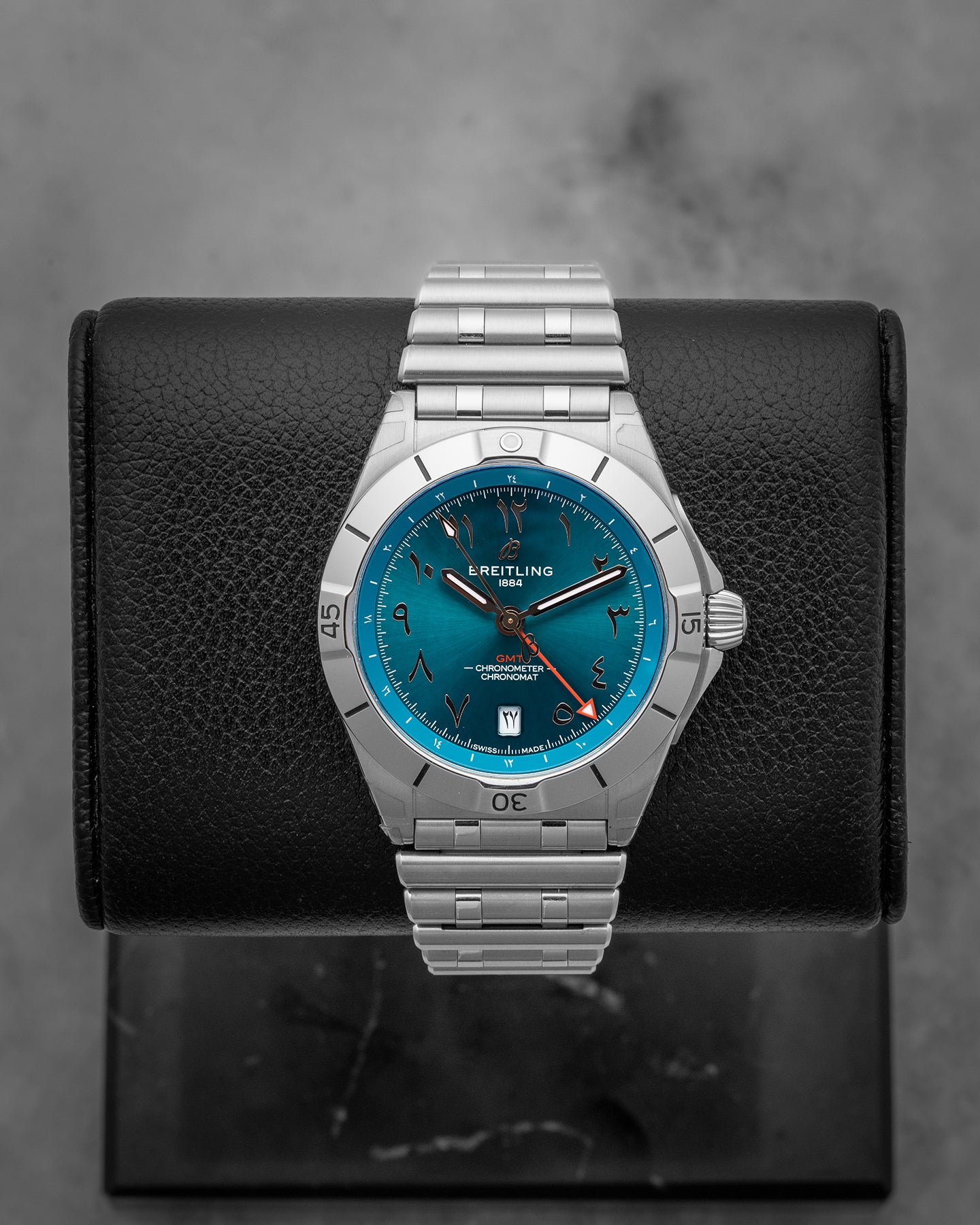 Breitling Chrono GMT Teal A323983B1C1A1 | Noah's Fine Watches Dallas, Texas