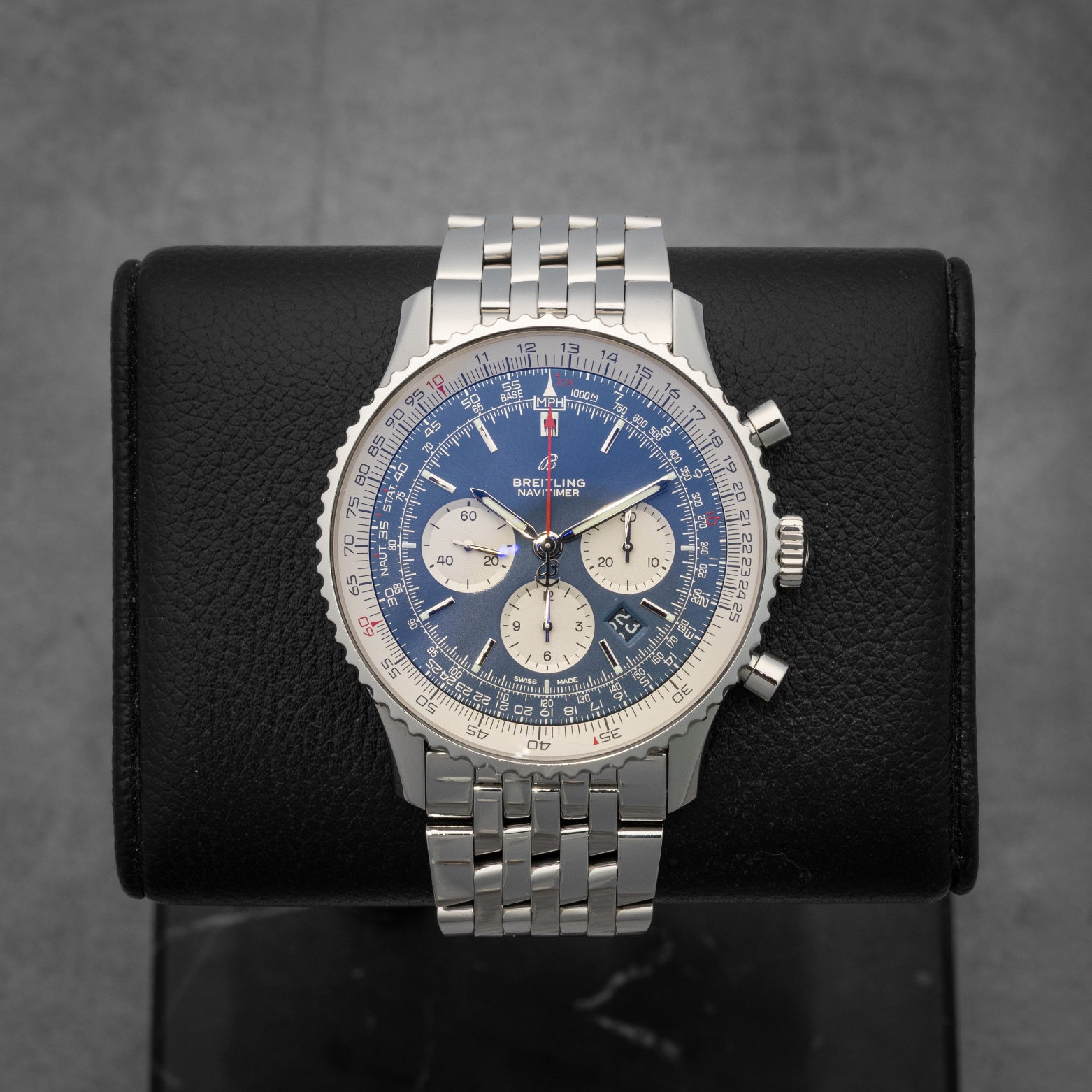 Blue Breitling Navitimer B01 Chronograph 46 | Noah's Fine Watches DFW