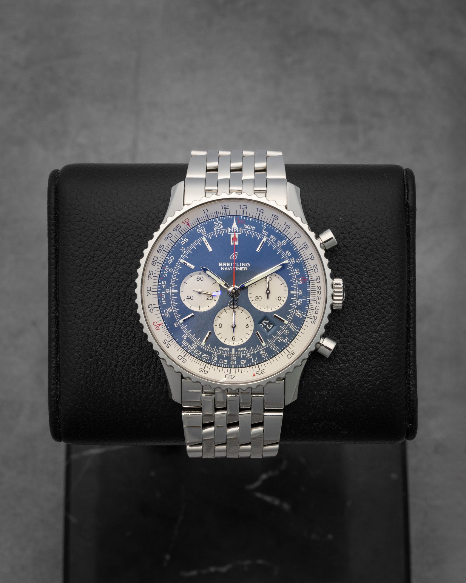 Blue Breitling Navitimer B01 Chronograph 46 | Noah's Fine Watches DFW