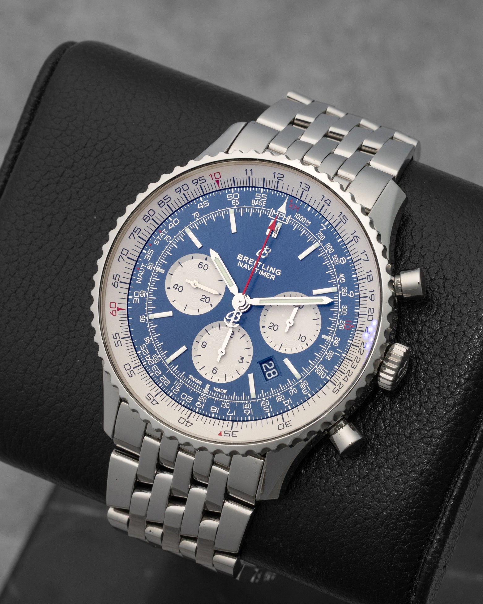 Blue Breitling Navitimer B01 Chronograph 46 | Noah's Fine Watches DFW