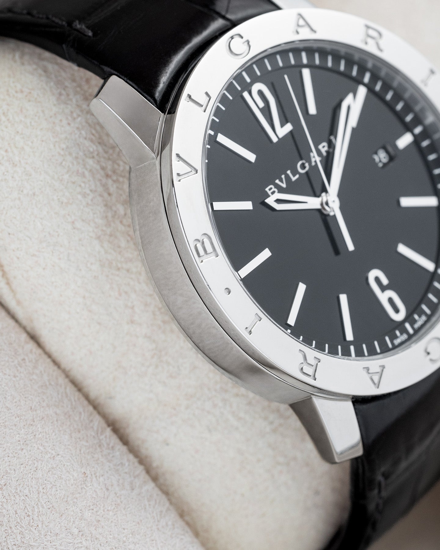 Bvlgari Bulgari Solotempo BB41S Steel Black Watch | Noah's Fine Watches and Jewelry