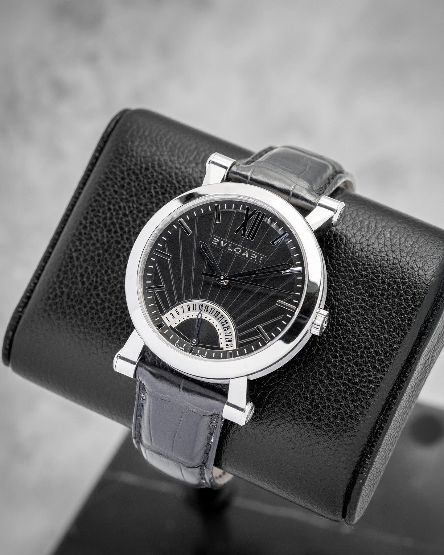 Steel Bvlgari Sotirio Retrograde Date SB42SDR Watch | Noah's Fine Watches and Jewelry