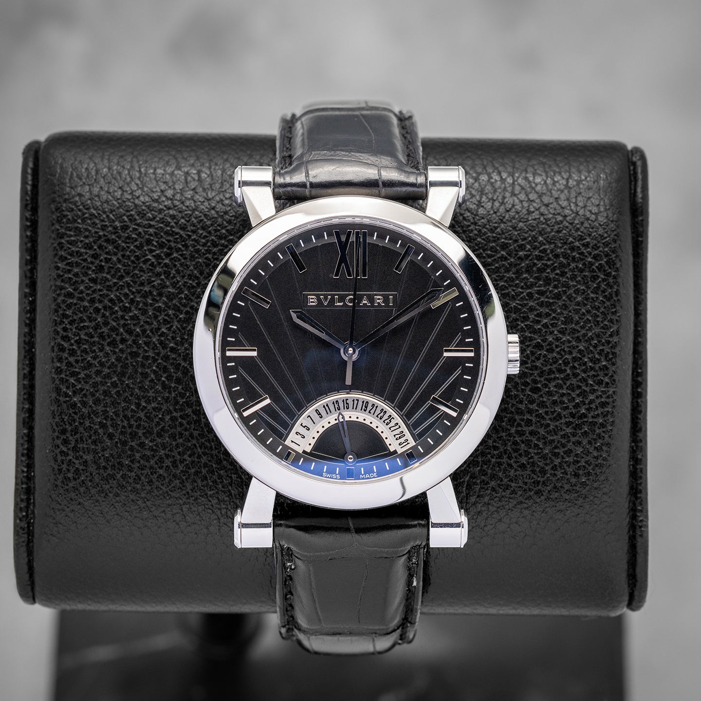 Steel Bvlgari Sotirio Retrograde Date SB42SDR Watch | Noah's Fine Watches and Jewelry
