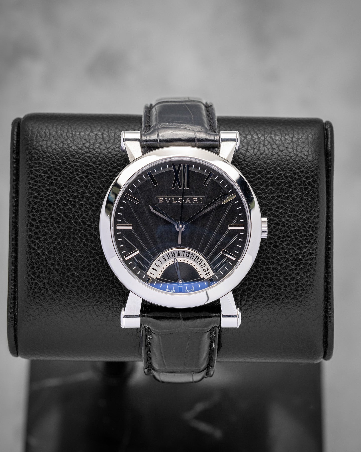 Steel Bvlgari Sotirio Retrograde Date SB42SDR Watch | Noah's Fine Watches and Jewelry