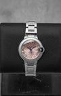 Pink 33MM Cartier Ballon Bleu de Cartier | Noah's Fine Watches Dallas, Texas