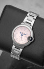 Pink 33MM Cartier Ballon Bleu de Cartier | Noah's Fine Watches Dallas, Texas