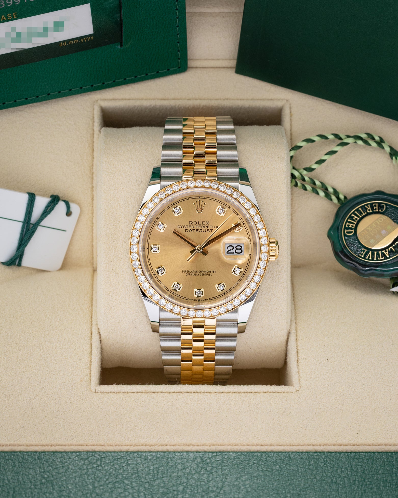 Diamond Bezel Rolex Datejust 36 126283RBR | Noah's Fine Watches Dallas