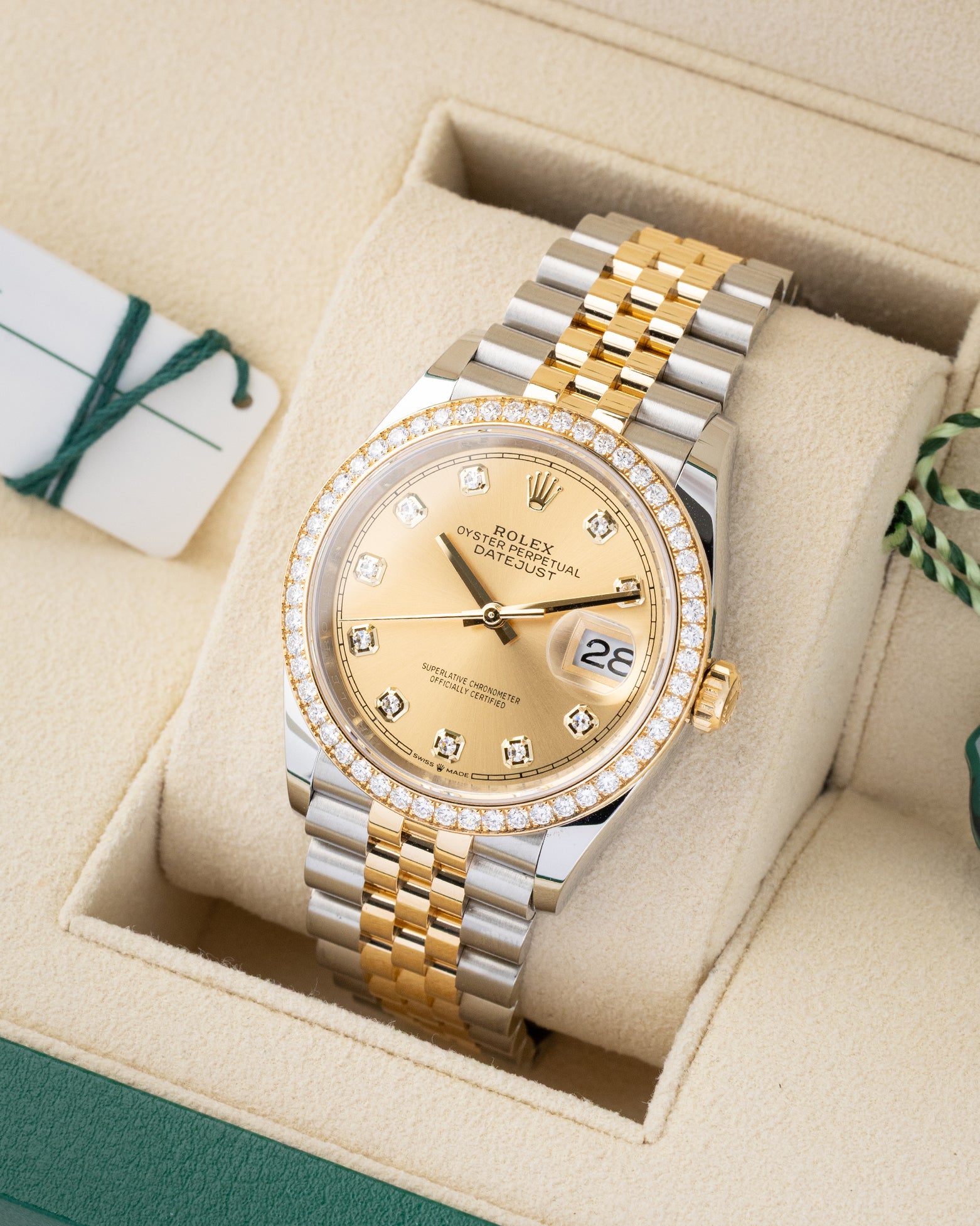 Diamond Bezel Rolex Datejust 36 126283RBR | Noah's Fine Watches Dallas