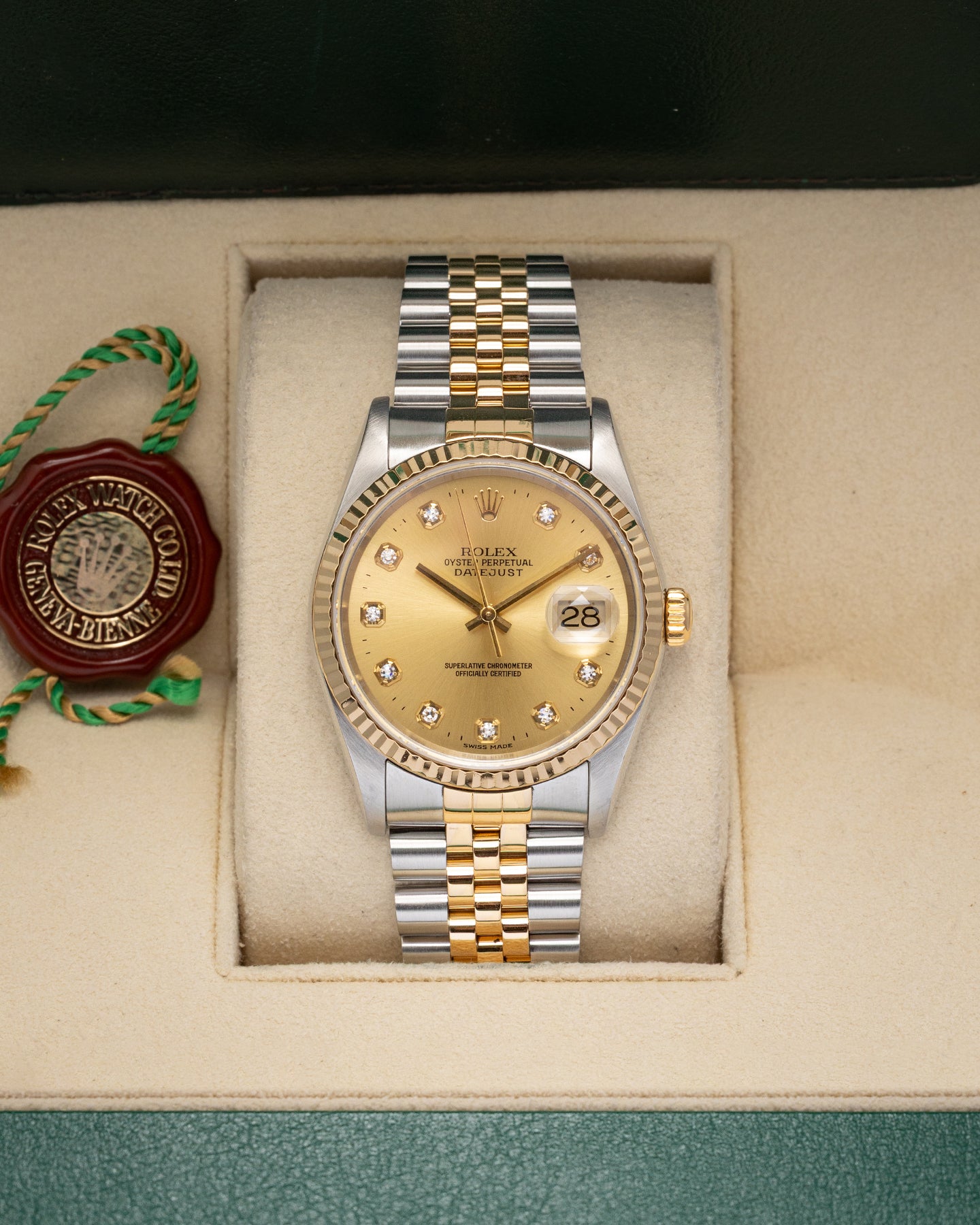 Champagne Diamond Rolex Datejust 36 16233 | Noahs Fine Watches Texas