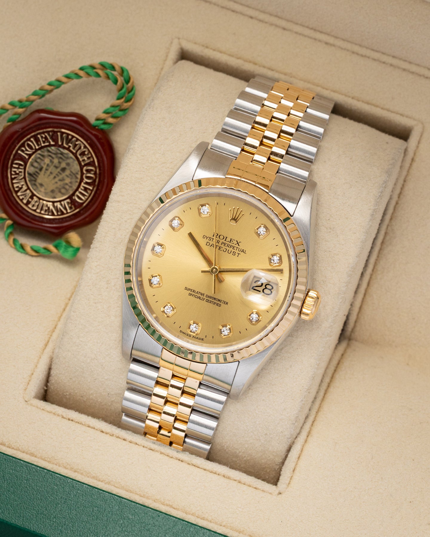 Champagne Diamond Rolex Datejust 36 16233 | Noahs Fine Watches Texas