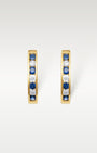 14k Gold Channel-Set Sapphire Diamond Huggies | Noah's Fine Jewelry & Watches