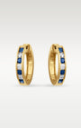 14k Gold Channel-Set Sapphire Diamond Huggies | Noah's Fine Jewelry & Watches