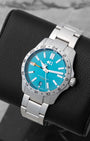 Dragonfly Blue Christopher Ward C63 Sealander GMT  | Noah's Fine Watches