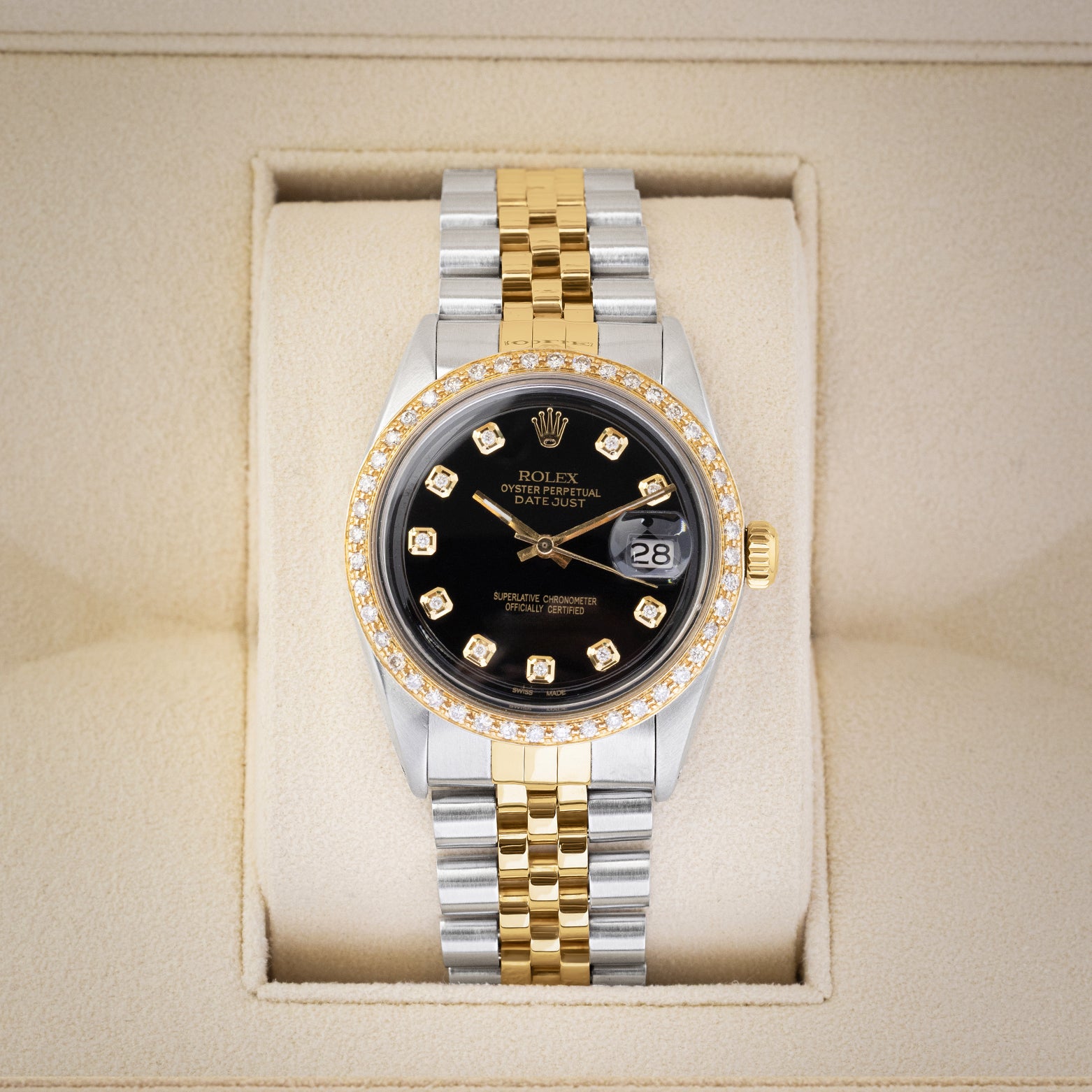 Aftermarket Rolex Datejust 36 1603 | Two Tone watches at Noah's Fine Watches