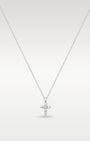 14K White Gold Diamond Cross Pendant Necklace