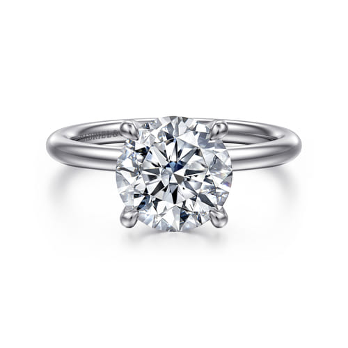 Gabriel & Co. 14K White Gold Solitaire Round Diamond Engagement Ring