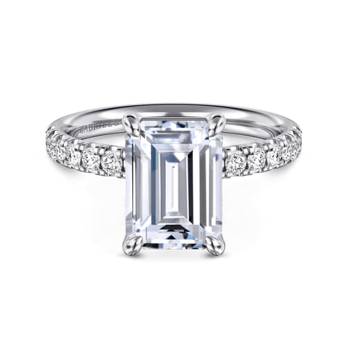 Gabriel & Co. 14K White Gold Emerald Cut Diamond Engagement Ring