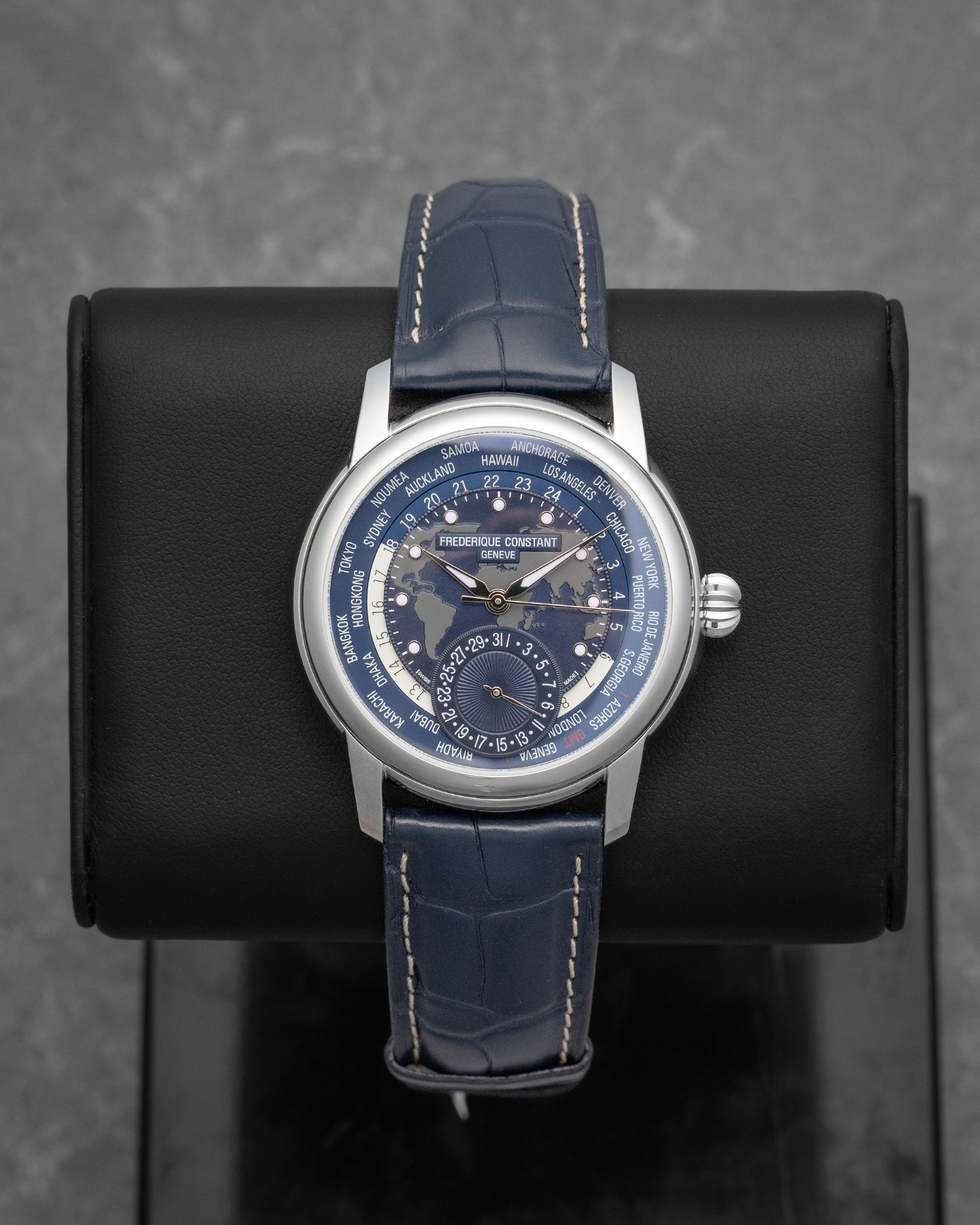 Frederique Constant Manufacture Classic Worldtimer FC-718NWM4H6 | Noahs Fine Watches & Jewelry