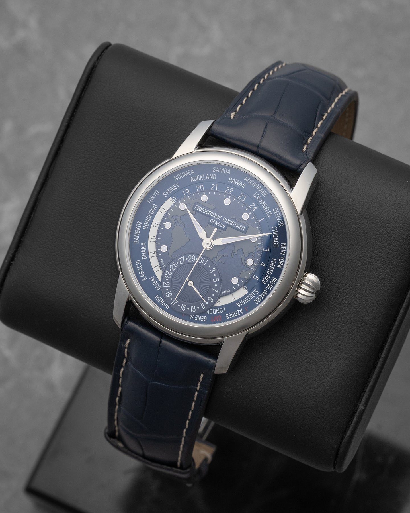 Frederique Constant Manufacture Classic Worldtimer FC-718NWM4H6 | Noahs Fine Watches & Jewelry