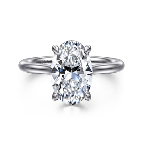 Gabriel & Co. 14K Gold Solitaire Oval Cut Diamond Engagement Ring | Noahs Fine Jewelry