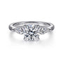 Gabriel & Co. 14K White Gold 3 Stone Kite & Round Engagement Ring | Noahs Fine Jewelry
