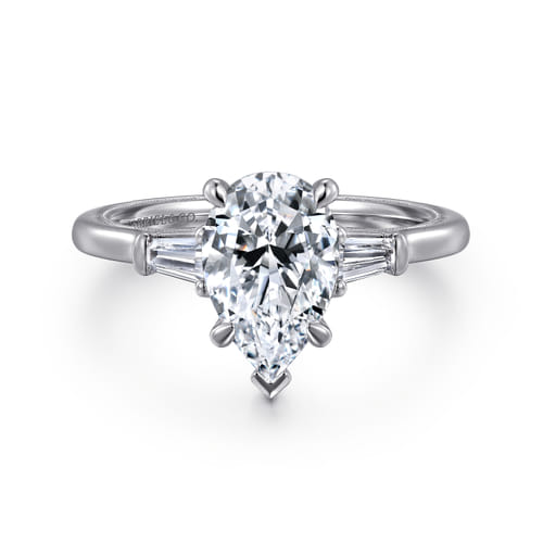 Gabriel & Co. Gold 3 Stone Pear Diamond Engagement Ring | Noahs Fine Jewelry