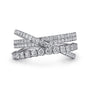 Gabriel & Co. Multi Row Lusso Criss Cross Diamond Ring | Noahs Fine Jewelry TX