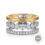 Gabriel & Co. Mixed Gold Three Row Diamond Ring | Noahs Fine Jewelry Dallas