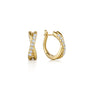 Gabriel & Co Yellow Gold 15mm Twisted Diamond Huggies | Noahs Fine Jewelry