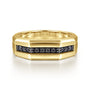 Gabriel & Co. 14K Gold Black Diamond Inlay Mens Ring | Noahs Fine Jewelry TX