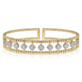 Wide Gold Bujukan Bead Diamond Cluster Cuff Bangle | Noah's Fine Jewelry DFW