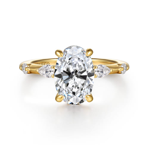 Gabriel & Co. 14K Gold Station Oval Diamond Engagement Ring | Noahs Fine Jewelry