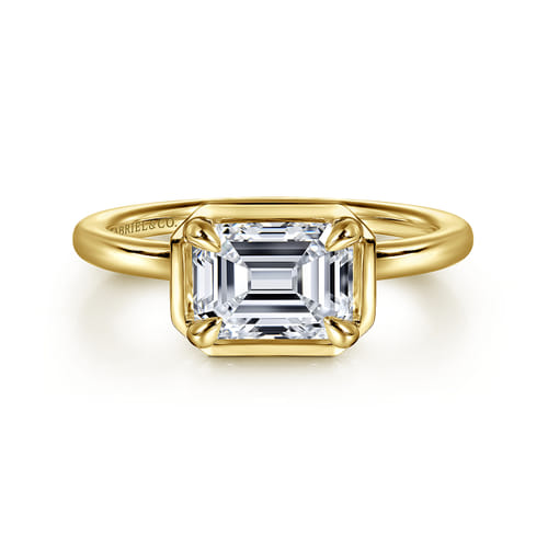 Gabriel & Co. 14K Gold East West Emerald Diamond Engagement Ring | Noahs Fine Jewelry
