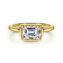 Gabriel & Co. 14K Gold East West Emerald Diamond Engagement Ring | Noahs Fine Jewelry