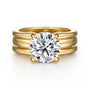 Gabriel & Co. Gold Giova Ribbed Round Diamond Engagement Ring | Noah's Fine Jewelry