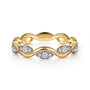 Gabriel & Co. Gold Scalloped Stackable Diamond Ring | Noahs Fine Jewelry Texas