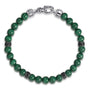 Gabriel & Co. Beaded Bracelet Silver Black Spinel and Malachite 6mm | Noah's Fine Watches & Jewelry tx