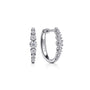 14K White Gold 20mm Buttercup Oval Hoop Diamond Earrings | Noahs Fine Jewelry