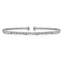 Gabriel & Co. Gold Bead Three Station Diamond Bar Bangle | Noahs Fine Jewelry
