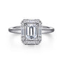 Gabriel & Co. 14K Gold Emerald Cut Halo Diamond Engagement Ring | Noahs Fine Jewelry
