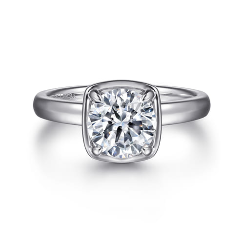 Gabriel & Co. 14K Gold Square Bezel Round Diamond Engagement Ring | Noahs Fine Jewelry