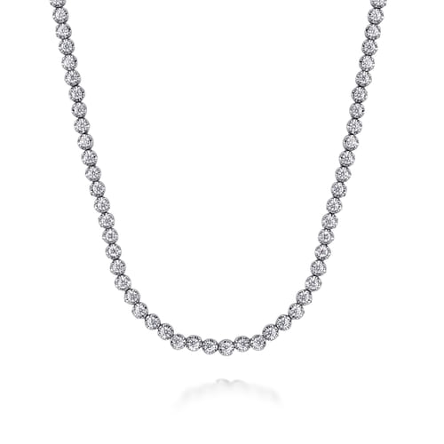 Gabriel & Co. 14K Gold 1ct Diamond Tennis Necklace | Noahs Fine Jewelry Dallas
