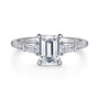 Gabriel & Co. 14K Gold Tapered 3 Stone Emerald Cut Diamond Engagement Ring | Noahs Fine Jewelry