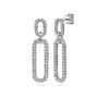 Gabriel & Co. Gold Link Chain Diamond Drop Earrings | Noahs Fine Jewelry DFW