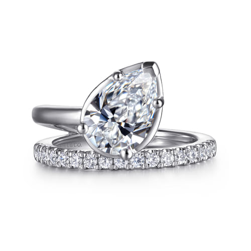 Gabriel & Co. Margo Bezel Pear Diamond Bypass Engagement Ring | Noahs Fine Jewelry