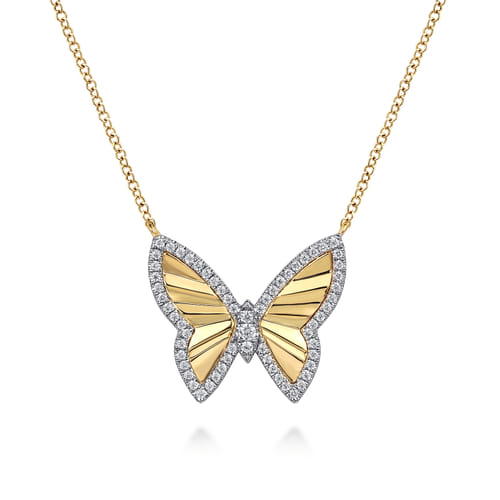 Gabriel & Co. 14K Gold Diamond Butterfly Necklace | Noah's Fine Jewelry Dallas