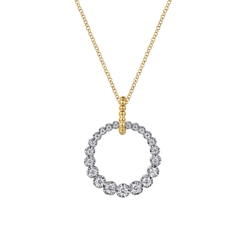 Gabriel & Co 14K Gold Graduated Diamond Drop Necklace | Noahs Fine Jewelry DFW